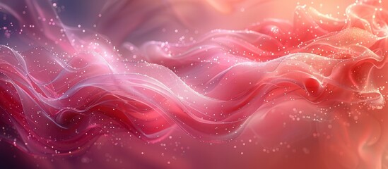 Wall Mural - Abstract Pink and White Waves with Glitter