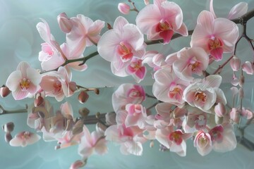 Poster - A close-up shot of a colorful bunch of pink flowers