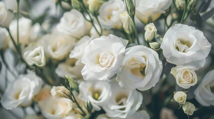 Poster - White Roses Bouquet