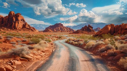 Poster - Desert Road in Valley of Fire State Park