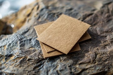 Poster - A piece of brown paper sits atop a rocky surface