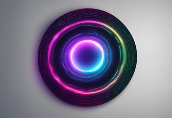 Neon circle technology light effect halftone set