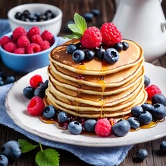 Poster - pancakes with berries