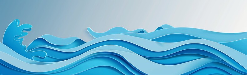 Wall Mural - Dynamic Blue Wave Patterns