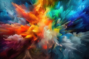 Poster - A vibrant and dynamic image featuring an explosion of color on a black backdrop