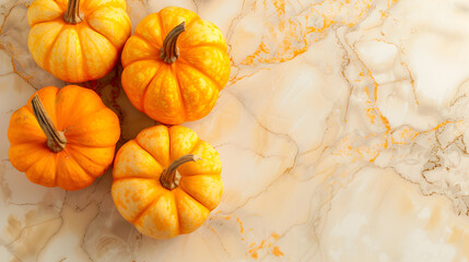 Wall Mural - copy space of pumpkins on a surface