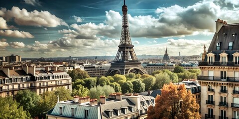 View of Paris, background