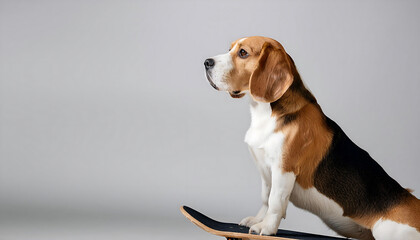 Poster - Beagle Skateboarding Fun