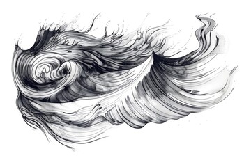 Wall Mural - A simple black and white drawing of a fish