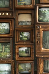 Poster - A stack of vintage televisions with varying sizes and shapes