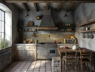 Rustic kitchen, rustic interior style
