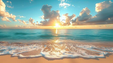 Wall Mural - Tranquil Sunset on a Tropical Beach