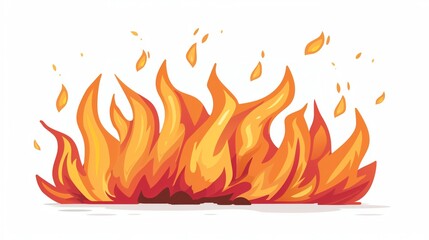 Poster - Illustration of Bright and Intense Flames with Fiery Details