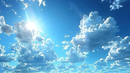 Wall Mural - Sun Shining Through White Clouds