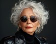 © pisan - Elegant Silver Fox Mature Woman Embracing Modern Fashion with Grace and Style, Contemporary Fashion, Timeless Beauty, Age-Defying Style, Silver Hair, Fashion Over 50, Women's Fashion, Mature Style
