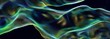 © Olga - Abstract 3d teal green blue flow wave on black background. Digital mesh data dark structure. Wavy soundgrid.