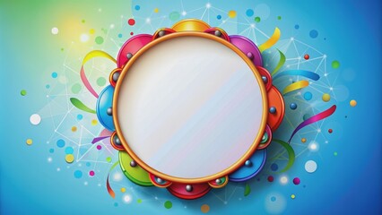Colorful rendered tambourine for Carnival graphic element, tambourine, carnival, colorful,render, graphic, element, music