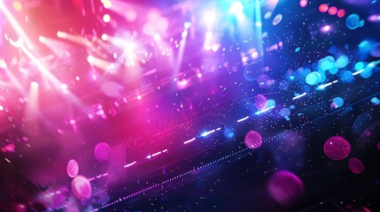 Abstract colorful stage lights and bokeh background.