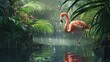 © Andrew - Graceful flamingo wading through the tranquil waters