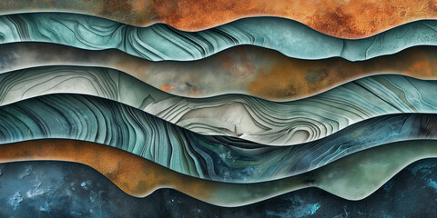 Aufkleber - Abstract background forming wavy shapes with a grunge texture