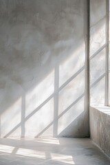 Poster - A domestic cat sitting on a windowsill in a cozy room, providing a warm and intimate atmosphere