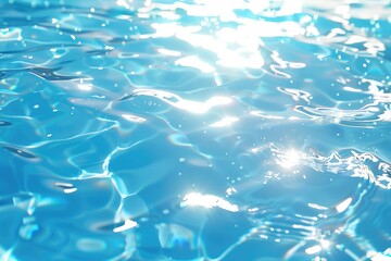 Sticker - A sunny day with sunlight shining through the water's surface in a pool