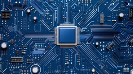 Modern electronic blueprint of a cutting-edge robotics project, with detailed components and circuitry on a digital interface, flat design illustration