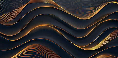 Poster - Graphic Background: Modern minimalist wallpaper with waves, flowing curves.