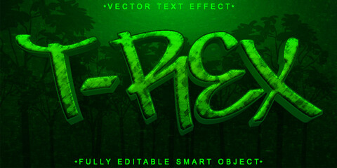 Sticker - Green Trex Vector Fully Editable Smart Object Text Effect