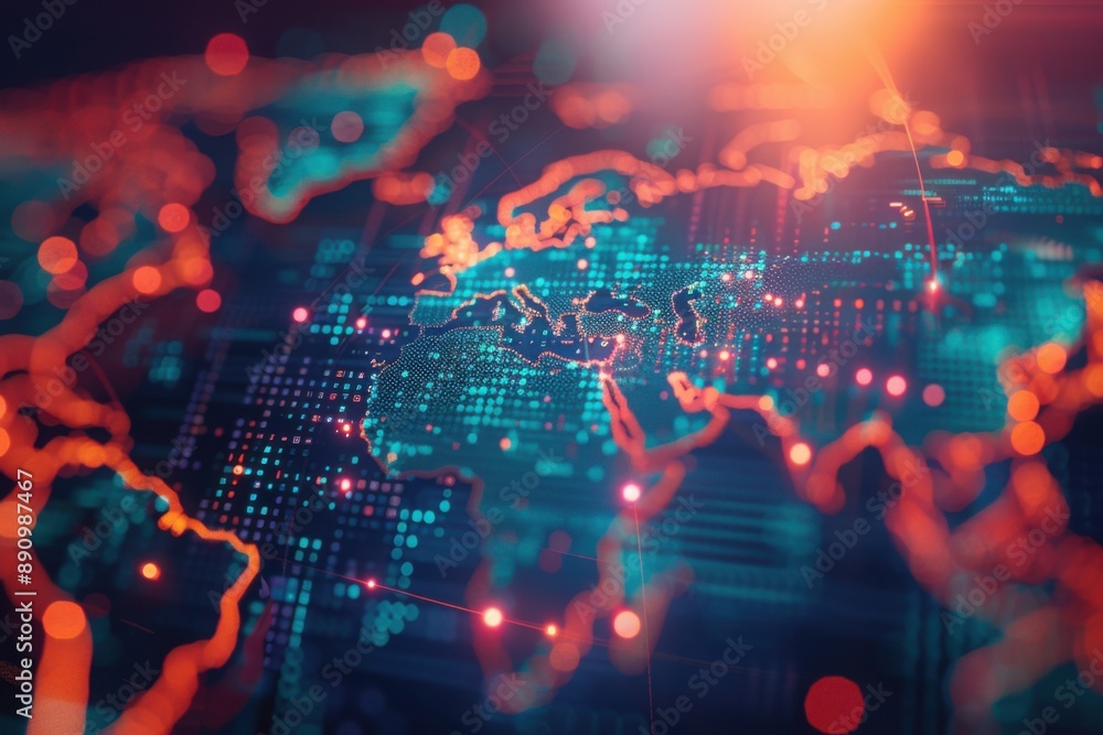 Global Digital Network with Data Connections

