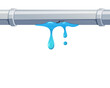 © Maman - Broken pipe with leaking water vector isolated on white background.