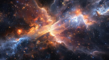 Wall Mural - celestial juggernauts, forged from constellations and stardust, collide in the cosmic void amidst st