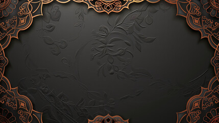 Wall Mural - Black and Copper Ornate Frame