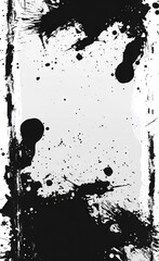 Wall Mural - Black and white paint splatter background.