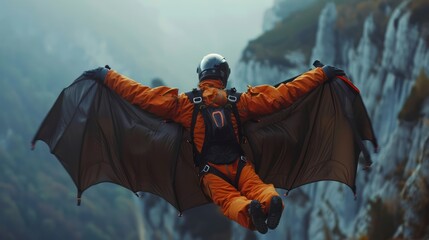 Wall Mural - wingsuit flying extreme sports