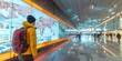 © YuDwi Studio - Tourist looking at a large map of the airport