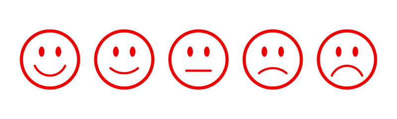 Wall Mural - smiley rating icon set