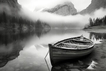 Wall Mural - Silent Valley Boats in Dolomitic Reflections.jpeg