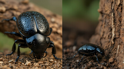 stag beetle on the tree