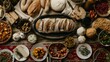 © Paul - medieval feast with richly detailed tapestries and colorful food