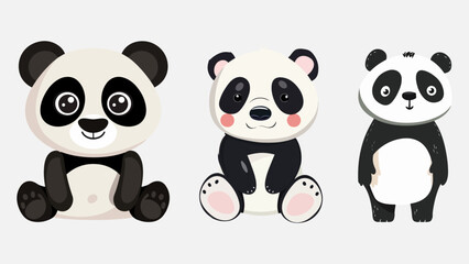 Sticker - cute panda vector