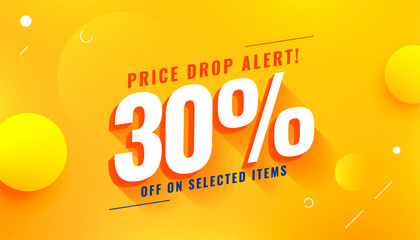 Poster - 3d style price drop sale banner for best deal on selected item