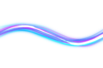 Canvas Print - blue neon lines with a light effect on a transparent background