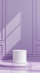 Sticker - Minimalist purple background with product display stand