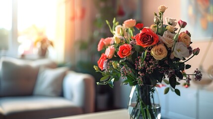 Poster - Beautiful bouquet of flowers in the interior