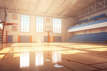 Canvas Print - Basketball indoors sports gym.