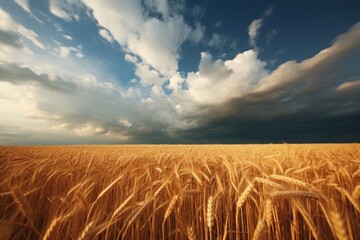 Gold and Blue Skies Wheat Fields and White Clouds.jpeg