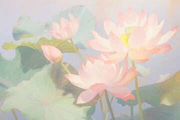 Poster - Pink lotus flower petal plant.