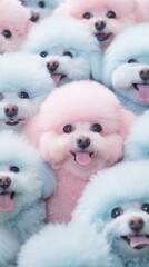 Wall Mural - Fluffy pastel Poodle mammal animal poodle.