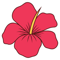 Sticker - red flower blossom illustration